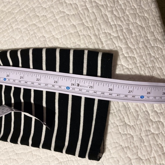 Anne Klein Sport Black and White Striped Blouse - Picture 3 of 10